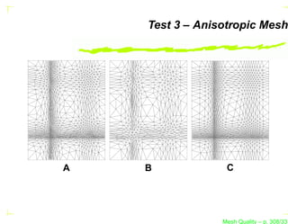 Test 3 – Anisotropic Mesh




A   B             C




                 Mesh Quality – p. 308/331
 