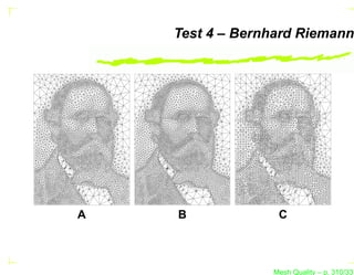 Test 4 – Bernhard Riemann




A   B             C



                 Mesh Quality – p. 310/331
 