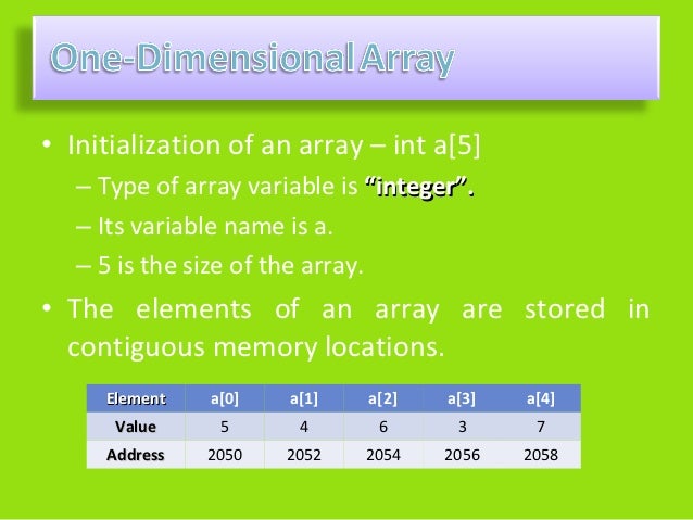 Mesics lecture 8 arrays in 'c'