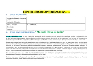 ME SIENTO FELIZ EN MI JARDIN con mis amigos y profesora | DOCX