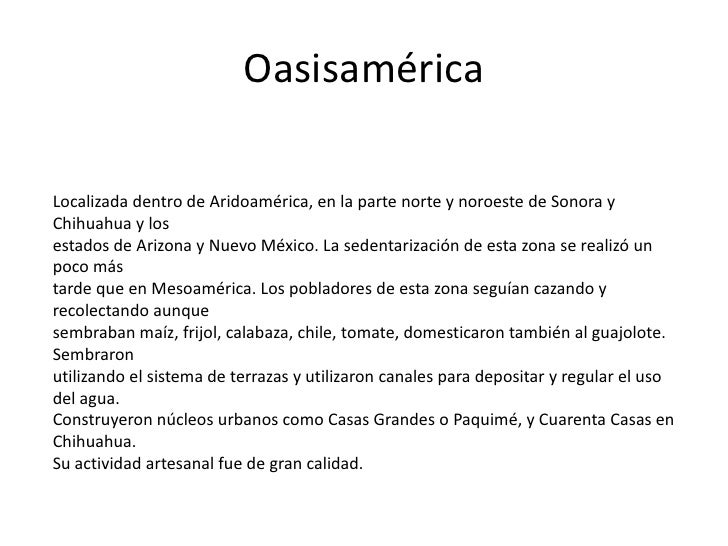 Mesoamerica, aridoamerica, oasisamerica