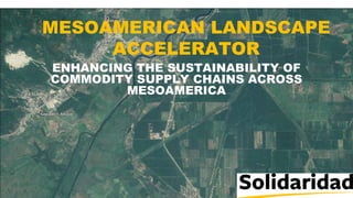 1
MESOAMERICAN LANDSCAPE
ACCELERATOR
ENHANCING THE SUSTAINABILITY OF
COMMODITY SUPPLY CHAINS ACROSS
MESOAMERICA
 