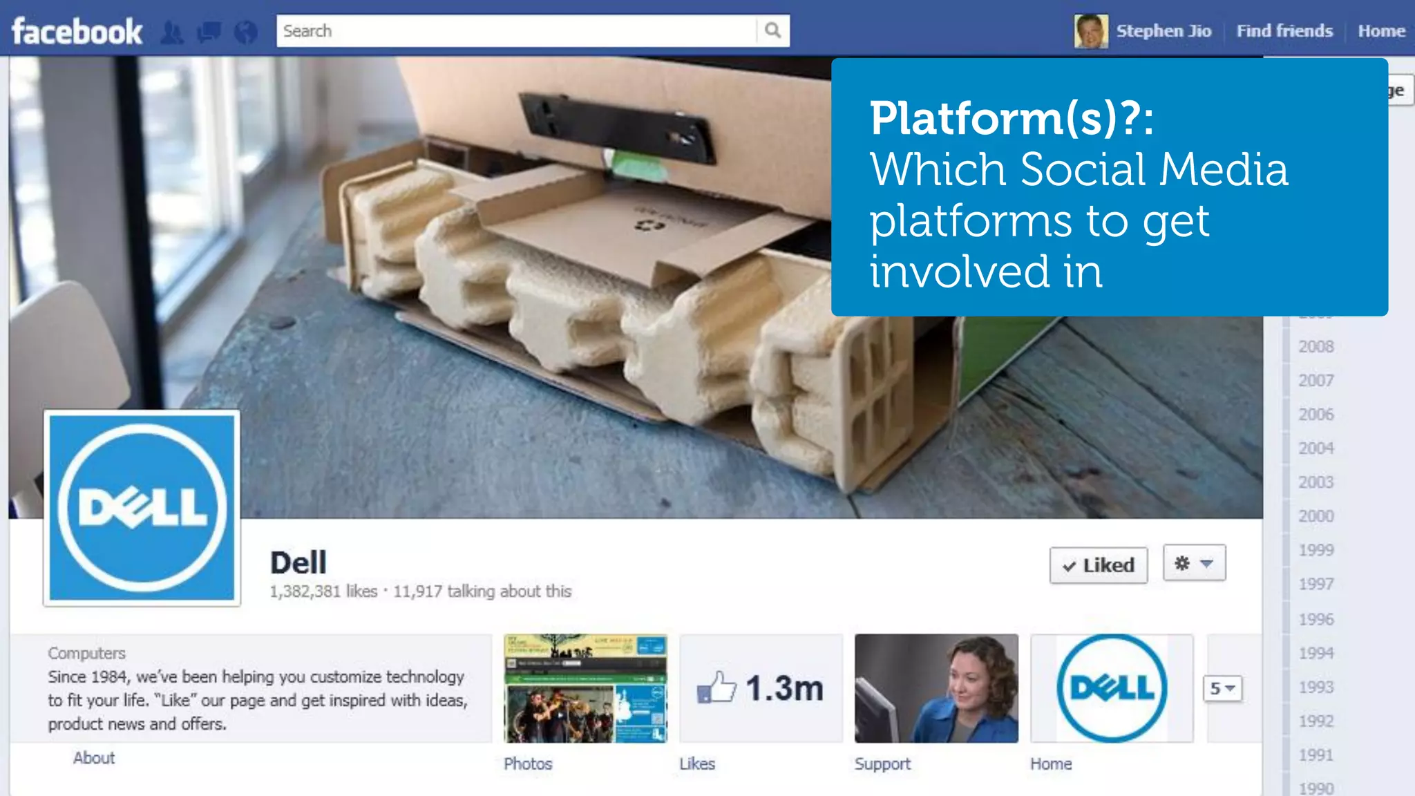 Platform(s)?:
                       Which Social Media
                       platforms to get
                       involved in




15   @stephenjatdell              © 2012 - Dell
 