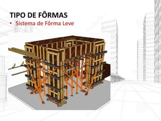 TIPO DE FÔRMAS
• Sistema de Fôrma Leve
 