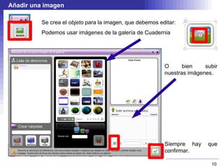 Ejecución de Cuadernia En la carpeta donde se haya descomprimido Cuadernia, haz click sobre: 
