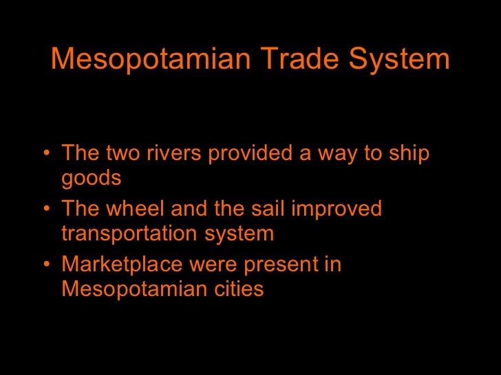 Trading system of mesopotamia