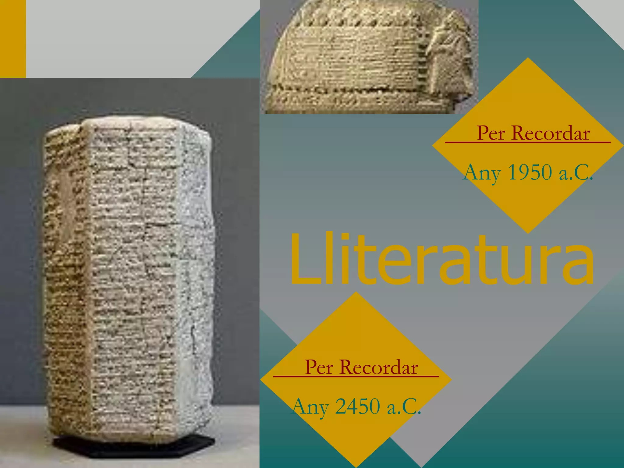 Per RecordarAny 1950 a.C.LliteraturaPer RecordarAny 2450 a.C.