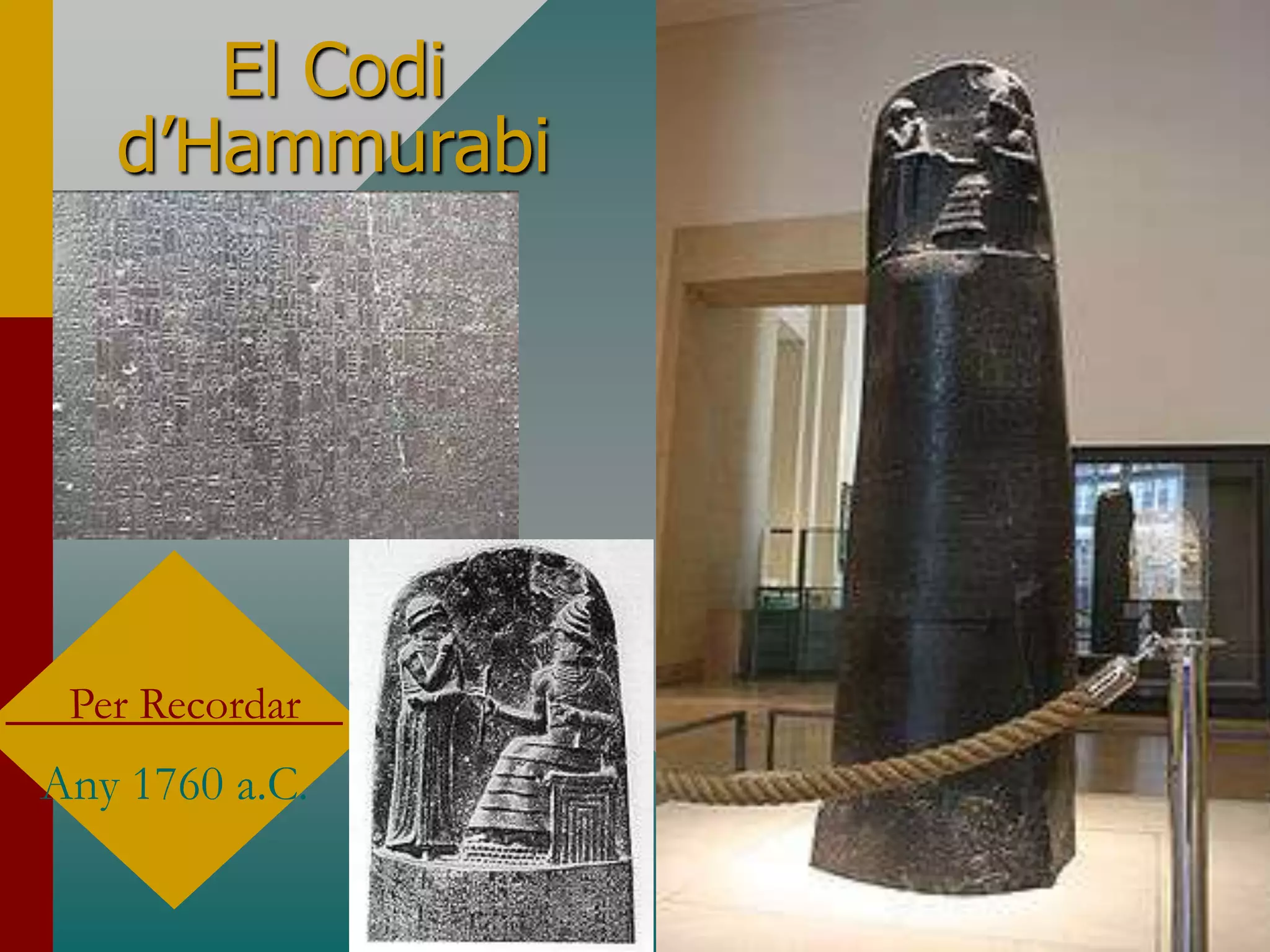 El Codi d’HammurabiPer RecordarAny 1760 a.C.