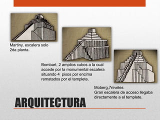 Martiny, escalera solo
2da planta.


                 Bombart, 2 amplios cubos a la cual
                 accede por la monumental escalera
                 situando 4 pisos por encima
                 rematados por el templete.

                                             Moberg,7niveles
                                             Gran escalera de acceso llegaba


  ARQUITECTURA
                                             directamente a el templete.
 