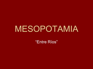 MESOPOTAMIA “ Entre Ríos” 