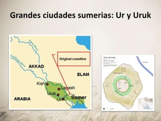 Grandes ciudades sumerias: Ur y Uruk
 