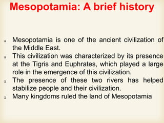 mesopotamian civilization summary essay