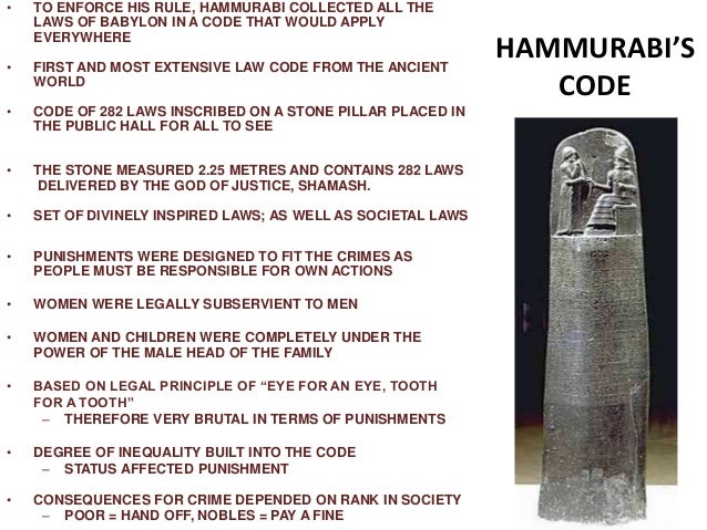 status of women in hammurabis code Why was hammurabis code sighnificant save cancel already exists would you like to merge this question if a man of higher status did something wrong the price would be less than if a man of a lower status or a woman commited the same crime hope this helps cheese and pickles. status of women in hammurabis code Why was hammurabis code sighnificant save cancel already exists would you like to merge this question if a man of higher status did something wrong the price would be less than if a man of a lower status or a woman commited the same crime hope this helps cheese and pickles.