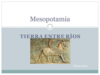 TIERRA ENTRE RÍOS
Orieta Juan
Mesopotamia
 