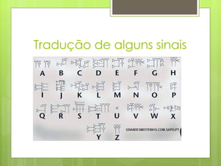 Tradução de alguns sinais
 