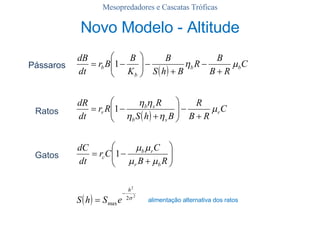 Mesopredadores e Cascatas Tróficas alimentação alternativa dos ratos Novo Modelo - Altitude Pássaros Ratos Gatos 
