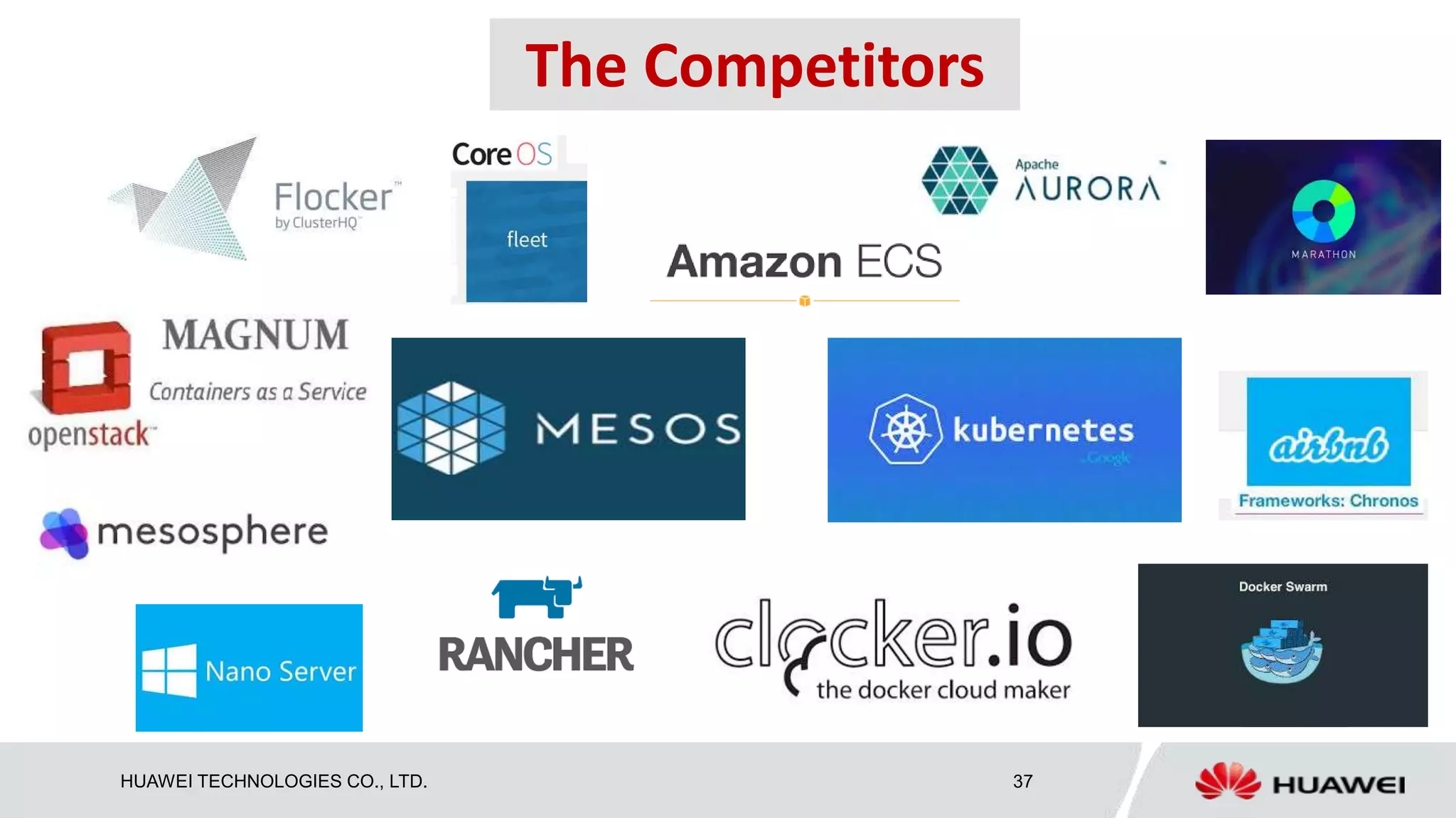 HUAWEI TECHNOLOGIES CO., LTD. 37
The Competitors
 