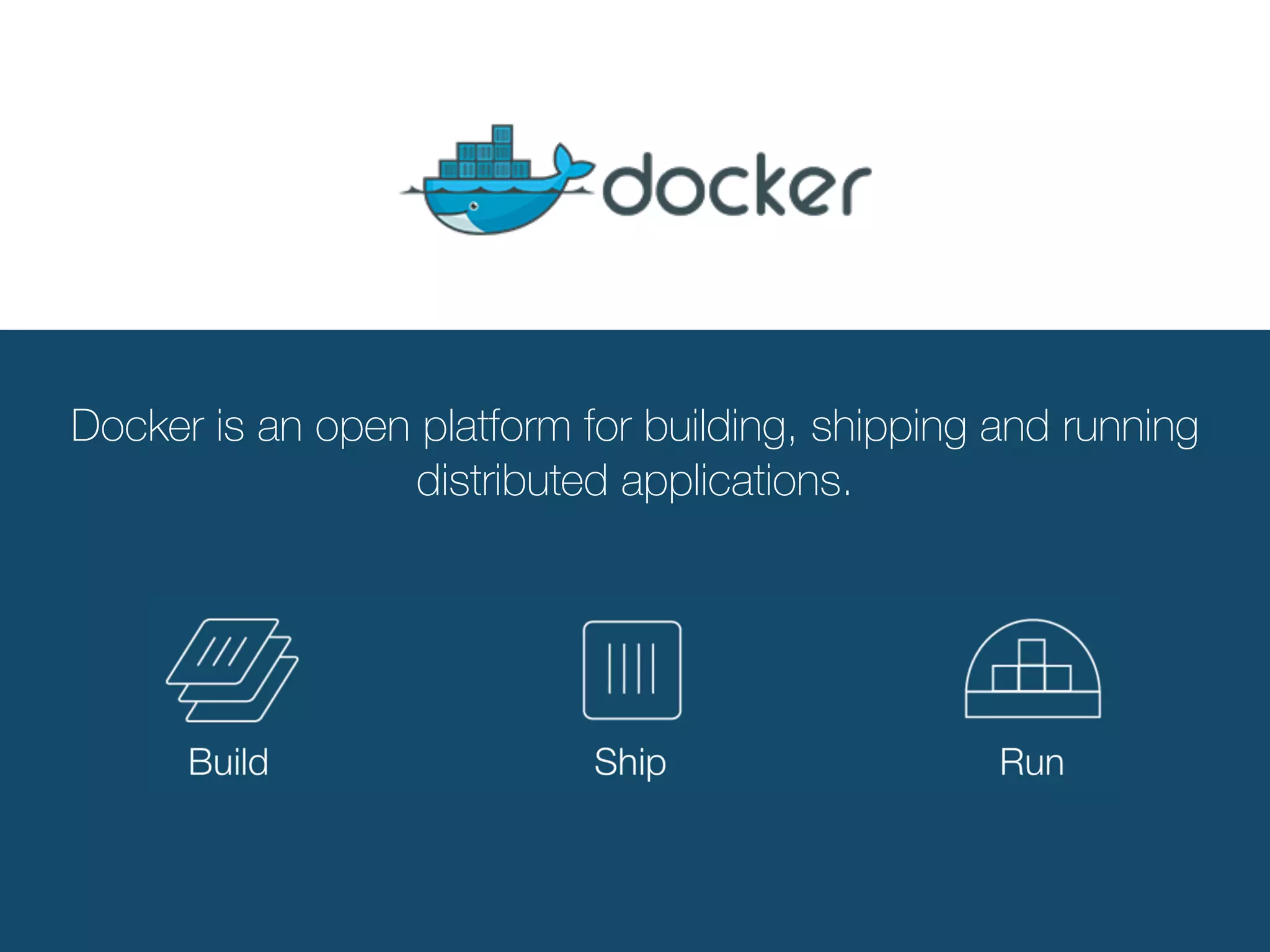Docker is an open platform for building, shipping and running
distributed applications.
 