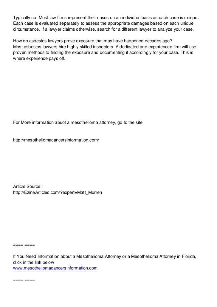 Mesothelioma Attorney Florida. Selecting a Mesothelioma Lawyer