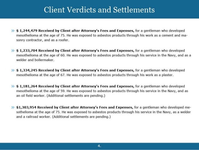 Mesothelioma Settlements and Lawsuit Verdicts