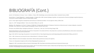 BIBLIOGRAFÍA (Cont.) 
García P., M. Montellano, S.A. Quiroz, F. Sour, S. Ceballos, L. Chávez. 1999. Paleobiología, Lecturas Seleccionadas. México. Facultad de Ciencias, UNAM. 
García-Cortés; J. P. Suárez-Valgrande; C. I. Salvador González; J. A. Águeda Villar. 2008. Contextos Geológicos Españoles, Una Aproximación al Patrimonio Geológico Español de Relevancia 
Internacional. Instituto Geológico y Minero de España (IGME). España. 
José. N., Primer registro del género Vinalesphinctes (Ammonitina) en el Oxfordiano de México. Tesis de ingeniería. Mexico, UNAM. 2010. 
López, R. E., 1979. “Geología de México”. Tomo II, 2da. Edición, México, D.F., pp. 454. 
McArthur J. M; J. Mutterlose; G. D. Price; P. F. Rawson; A. Ruffell; M. F. Thirlwall. 2004. Belemnites of Valanginian, Hauterivian and Barremian age: Sr-isotope stratigraphy, composition 
(87Sr/86Sr, N13C, N18O, Na, Sr, Mg), and palaeo-oceanography. PALAEO. ELSEVIER. Reino Unido. 
Murawski y Hans Wilhelm Meyer: Geologisches Wörterbuch . 10, bearb neu. u. REG. Aufl., 278, Enke Verlag, Stuttgart 1998. 
Natural History Museum. 2014. End-Triassic mass extinction. Recuperado el 1 de octubre del 2014 en: http://www.nhm.ac.uk/nature-online/life/dinosaurs-other-extinct-creatures/mass-extinctions/ 
end-triassic-mass-extinction/index.html 
Ogg, G. 2014. GSSP for Induan Stage. Recuperado el 1 de octubre del 2014 en: https://engineering.purdue.edu/Stratigraphy/gssp/detail.php?periodid=76&top_parentid=35 
Peter. j. 2002. introducción a las ciencias de la tierra. editorial Reverte. S.A. Barcelona. 416 pags. 
Sadava I.2009.vida la ciencia de la biología, octava edición. Editorial medica panamericana. Buenos aires argentina. 
Triasico. (s.f.). Recuperado el 8 agosto de 2010, de http://infogeologia.files.wordpress.com 
Waggoner B. 1995. Universidad de California. Museo de Paleontología. 2009. http://www.ucmp.berkeley.edu/mesozoic/cretaceous/cretaceous.php 
Geology & Geological Engineering, Colorado School of Mines. 2014. The Vaca Muerta Petroleum System, A Major Shale and Tight Resource Play in the Neuquén Basin, Argentina. Vaca Muerta 
Consortum. http://geology.mines.edu/Vaca_Muerta/index.html 

