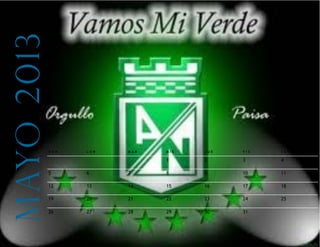 mayo 2013


            DOM   LUN   MAR   MIÉ   JUE   VIE   SÁB

                              1     2     3     4

            5     6     7     8     9     10    11

            12    13    14    15    16    17    18

            19    20    21    22    23    24    25

            26    27    28    29    30    31
 