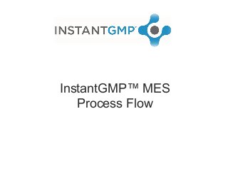 InstantGMP™ MES
Process Flow

 