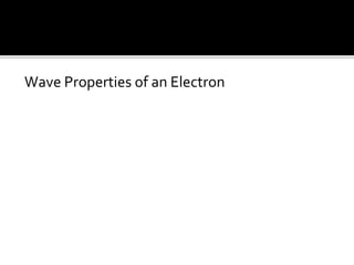 Wave Properties of an Electron
 