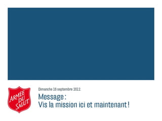 Message 16 septembre 2012 - Lausanne