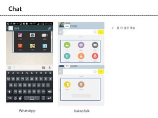 Chat 
1 
1 
WhatsApp KakaoTalk 
 좀 더 많은 메뉴 
 