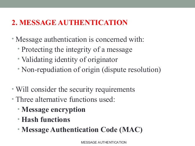 Message authentication