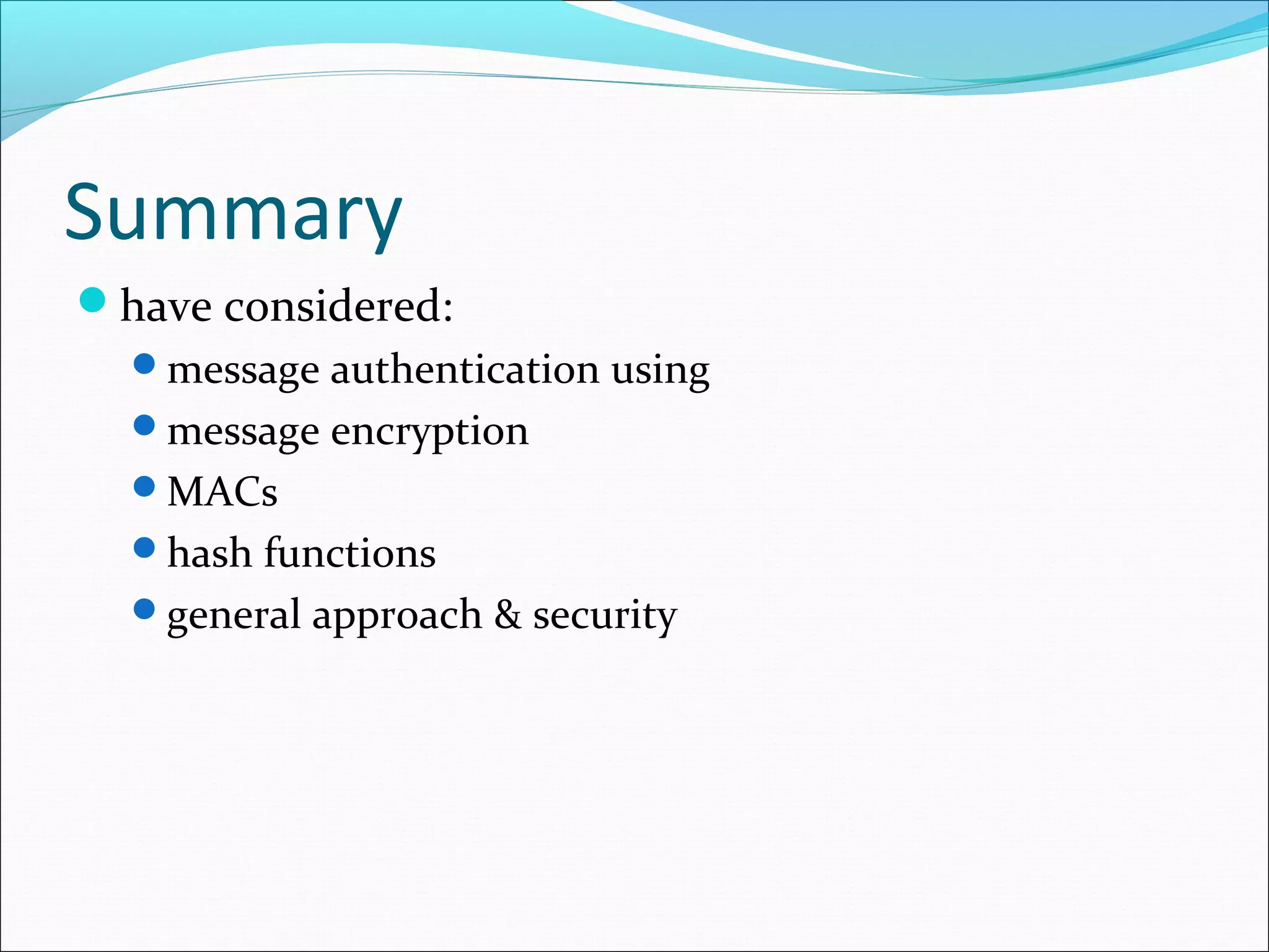 Message Authentication | PPT