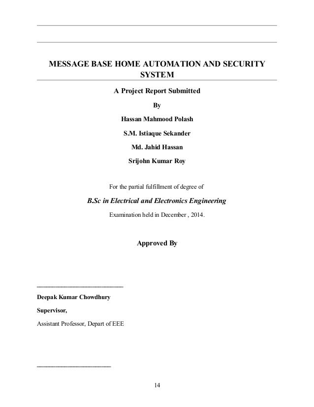 Home security system project report Home security system project report