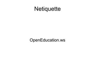 Netiquette OpenEducation.ws 