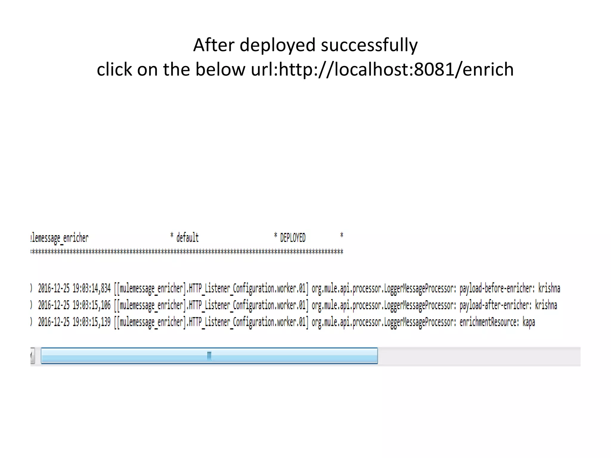 After deployed successfully
click on the below url:http://localhost:8081/enrich