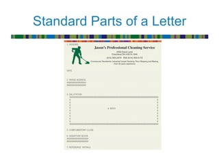 Standard Parts of a Letter
 