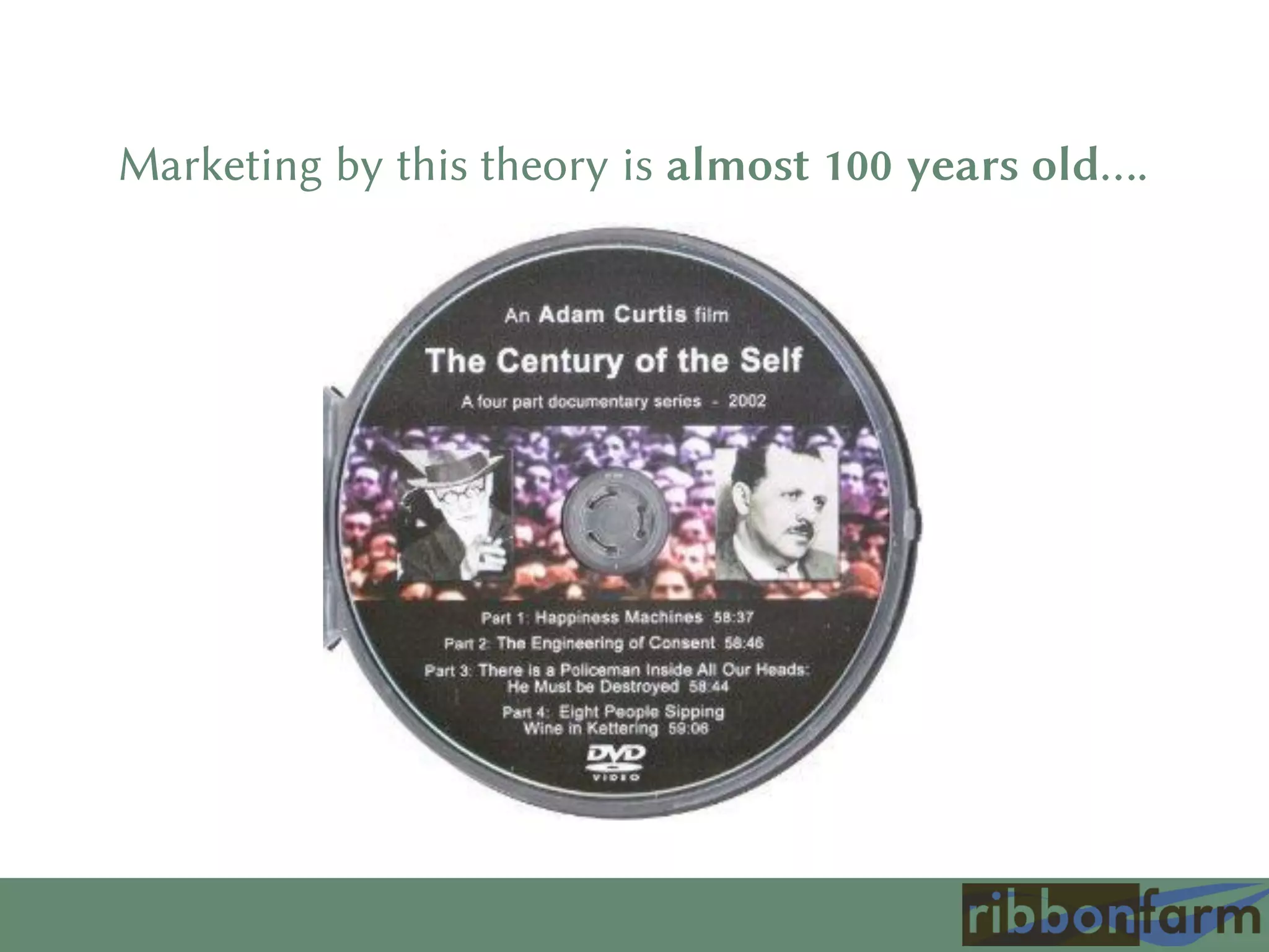 Marketing by this theory is almost 100 years old….
 