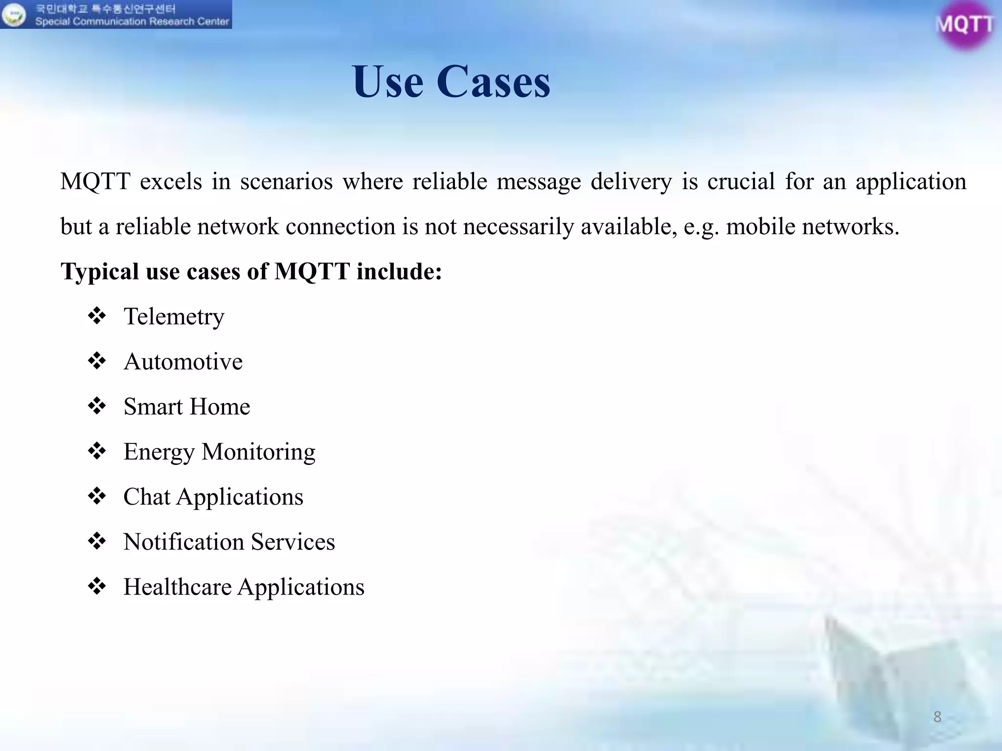 Message queuing telemetry transport (mqtt) launch | PPT