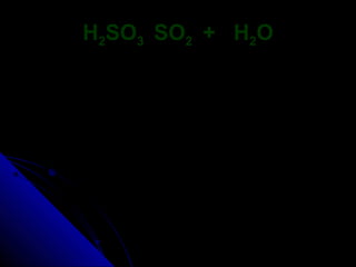 H2SO3 SO2 + H2O
 