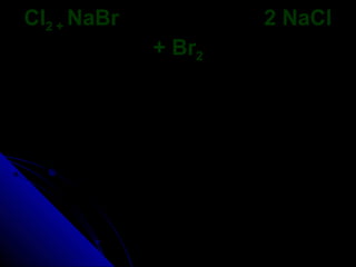 Cl2 + NaBr           2 NaCl
             + Br2
 