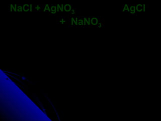NaCl + AgNO3       AgCl
         + NaNO3
 