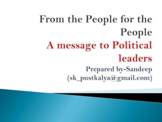 Message to political Leader