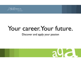 Your career.Your future.
     Discover and apply your passion
 