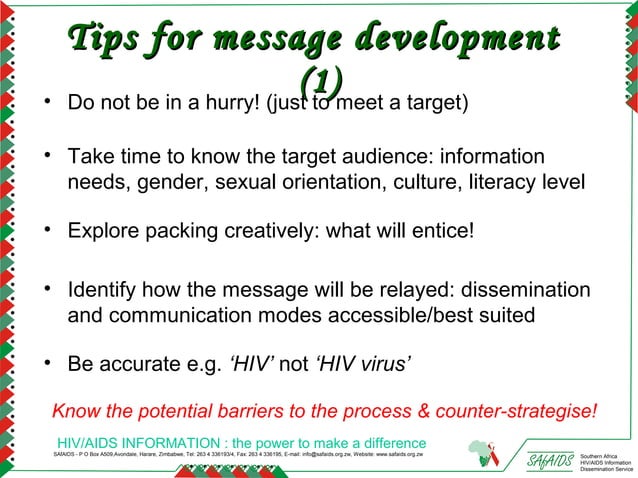 Messaging and IEC Material Development | PPT | Infectious Diseases ...