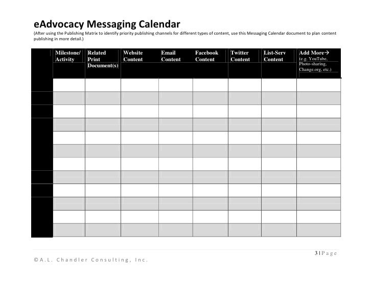 Messaging Calendar