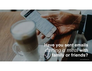 Source: Neverfail Group, 2011
Have you sent emails
during a meal with
family or friends?
 