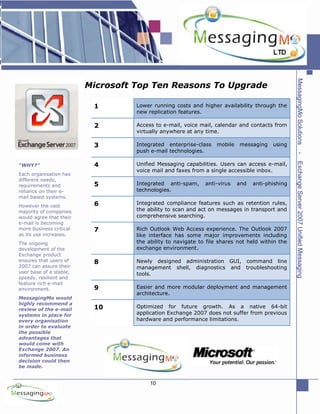 MessagingMo Ltd Solutions for Exchange Server 2007 Unified Messaging | PDF