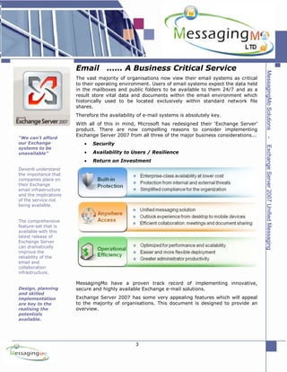 MessagingMo Ltd Solutions for Exchange Server 2007 Unified Messaging | PDF