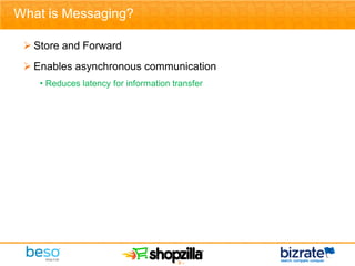 What is Messaging?

  Store and Forward
  Enables asynchronous communication
    • Reduces latency for information transfer




                                      - 3-
 