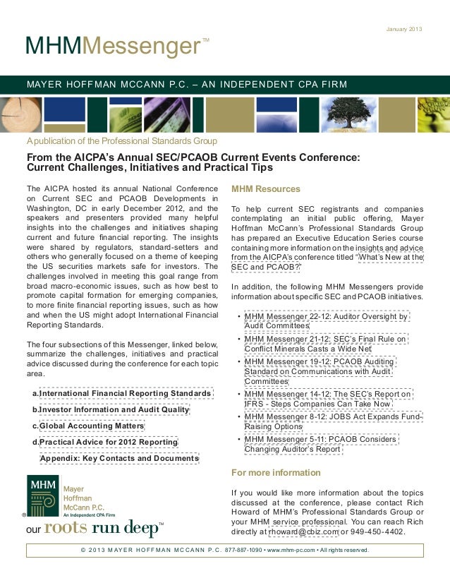 AICPA’s Annual SEC/PCAOB Current Events Conference Recap